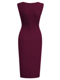 Sleeveless Crewneck Ruffle Bodycon Dress