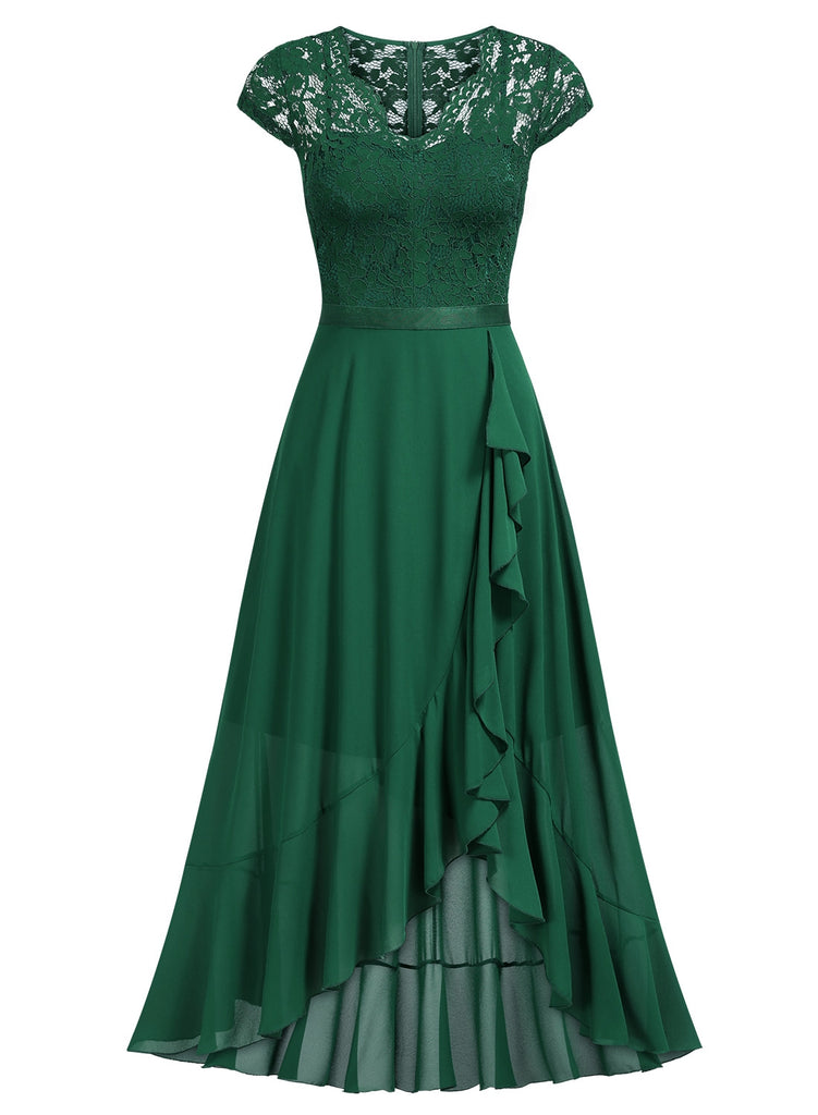 Women's Formal Floral Lace Ruffle Cocktail Party Dress Aisize Women's Formal Floral Lace Ruffle Cocktail Party Dress Aisize