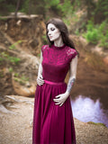 Cap Sleeves Evening Dress