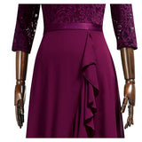 Half Sleeves Ruffle Maxi Dress