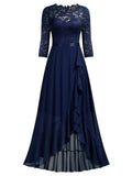 Half Sleeves Ruffle Maxi Dress