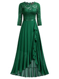 Half Sleeves Ruffle Maxi Dress
