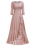 Half Sleeves Ruffle Maxi Dress