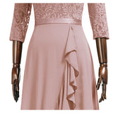 Half Sleeves Ruffle Maxi Dress
