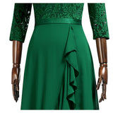 Half Sleeves Ruffle Maxi Dress