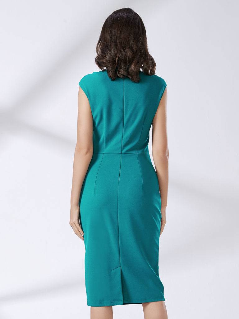work cocktail dress Half Collar Office Work Dress – Aisize