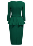 Ruffle Style Slim Work Pencil Dress - Aisize - New Vintage Simplified Design
