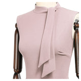 Half Collar Ruffle Pencil Dress - Aisize - New Vintage Simplified Design