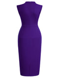 Half Collar Ruffle Pencil Dress - Aisize - New Vintage Simplified Design
