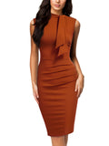 Half Collar Ruffle Pencil Dress - Aisize - New Vintage Simplified Design