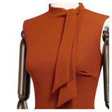 Half Collar Ruffle Pencil Dress - Aisize - New Vintage Simplified Design