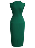 Half Collar Ruffle Pencil Dress - Aisize - New Vintage Simplified Design