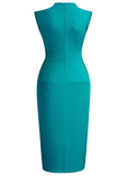 Half Collar Ruffle Pencil Dress - Aisize - New Vintage Simplified Design