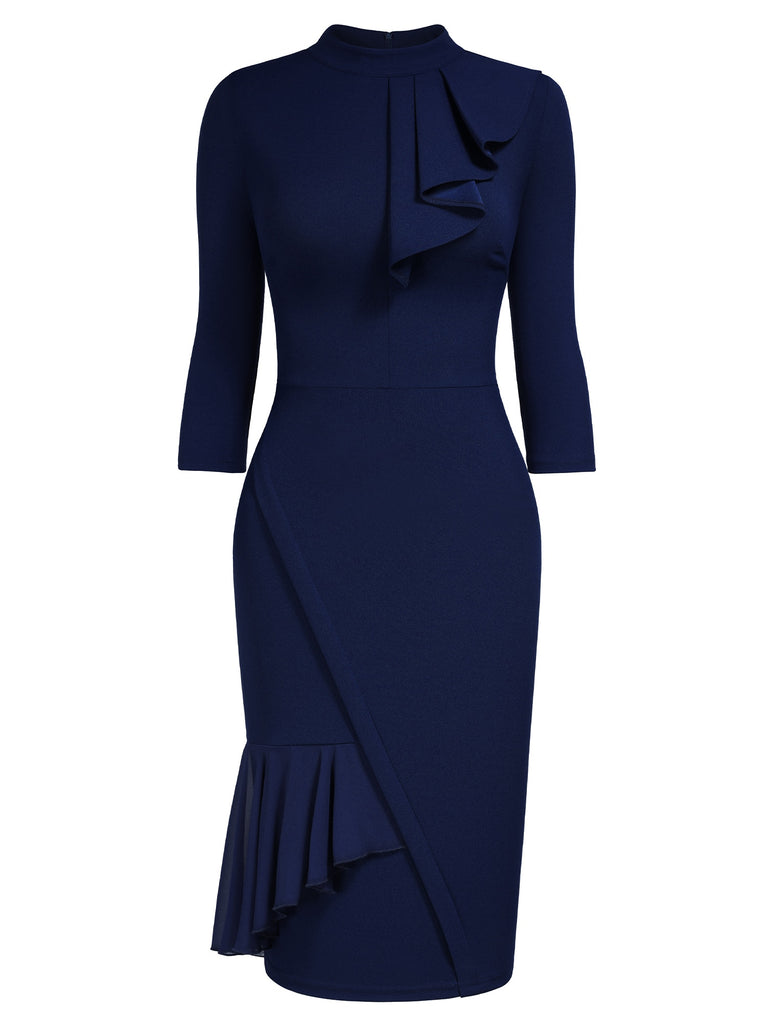 Half Collar Ruffle Bodycon Aisize Half Collar Ruffle Bodycon Aisize