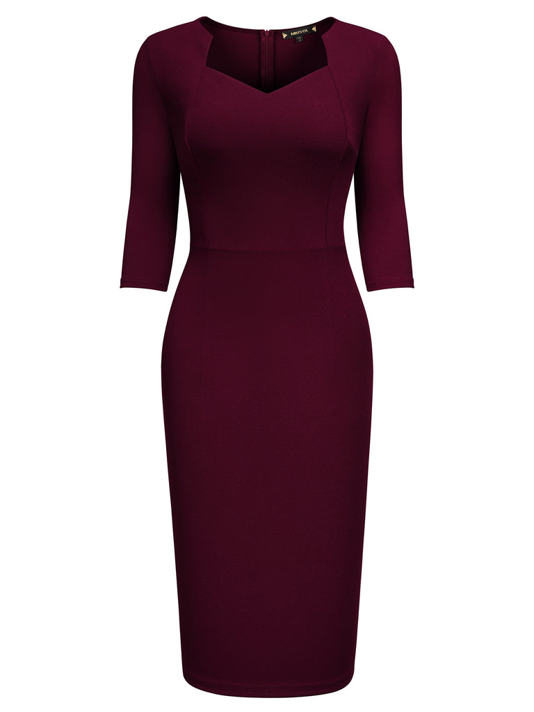 bodycon dress half sleeve Women Autumn Sexy Solid Color Button Round Neck Long Sleeve Bodycon Midi Dress