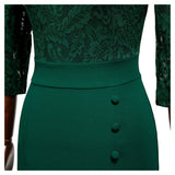 Lace Button Pencil Dress