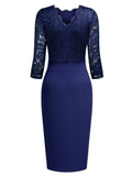 Lace Button Pencil Dress