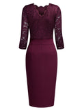 Lace Button Pencil Dress