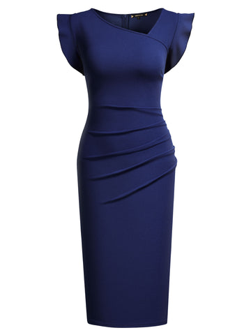 Puff Sleeve V-neck Bodycon Dress Aisize Puff Sleeve V-neck Bodycon Dress Aisize