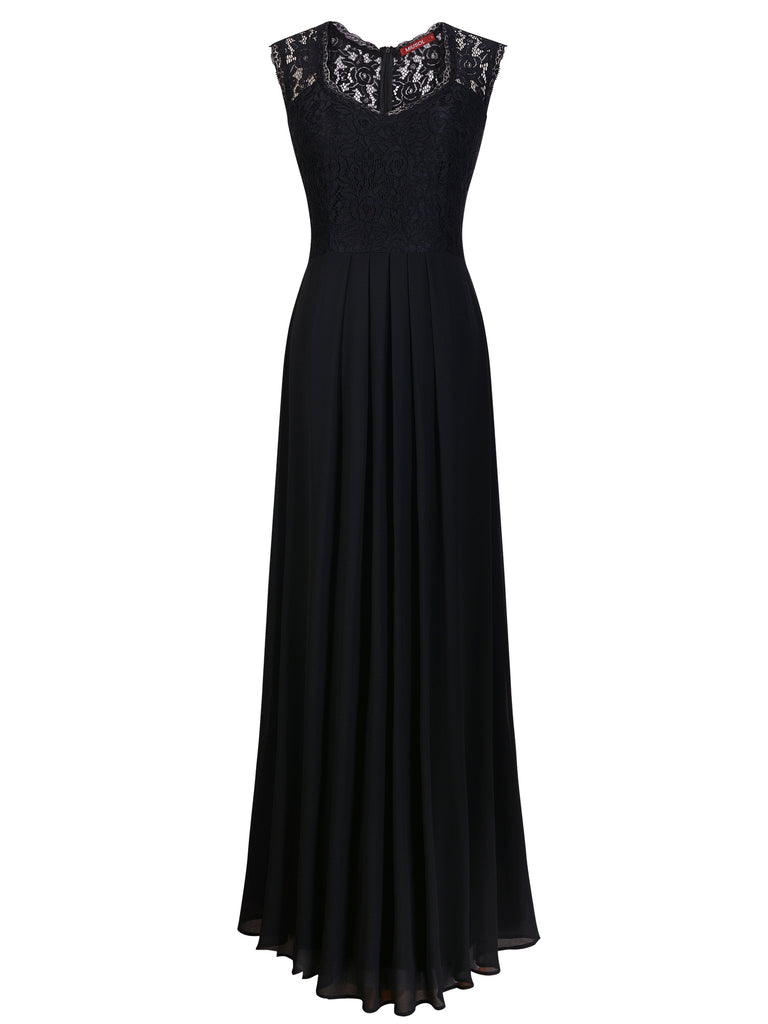 Deep-V Neck Sleeveless Maxi Dress - Aisize - New Vintage Simplified Design