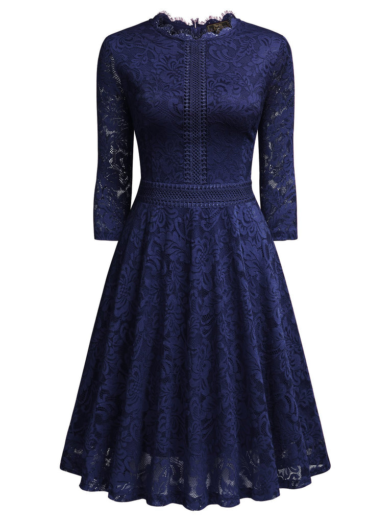 Lace Long Sleeves Swing Dress Aisize Lace Long Sleeves Swing Dress Aisize