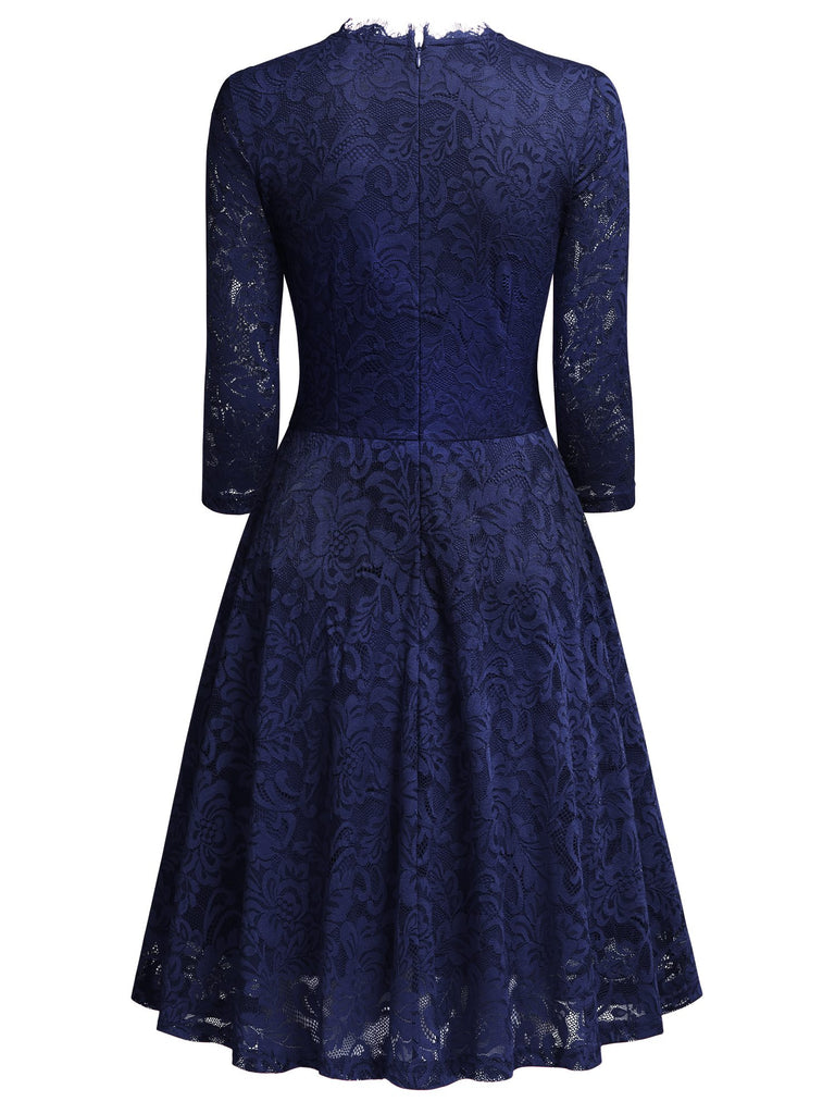 Lace Long Sleeves Swing Dress Aisize Lace Long Sleeves Swing Dress Aisize