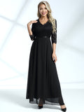 V Neck Lace Maxi Dress