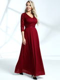 V Neck Lace Maxi Dress