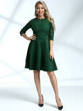 Lace Nack Long Sleeves Dress