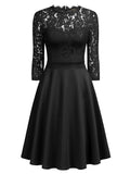 Lace Nack Long Sleeves Dress