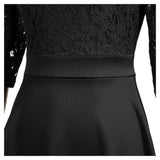 Lace Nack Long Sleeves Dress