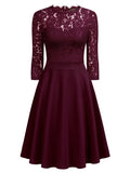 Lace Nack Long Sleeves Dress