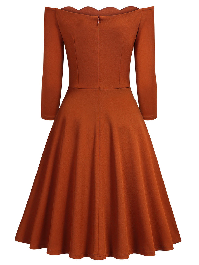 Half Sleeve Boat Neck Swing Dress Aisize Half Sleeve Boat Neck Swing Dress Aisize
